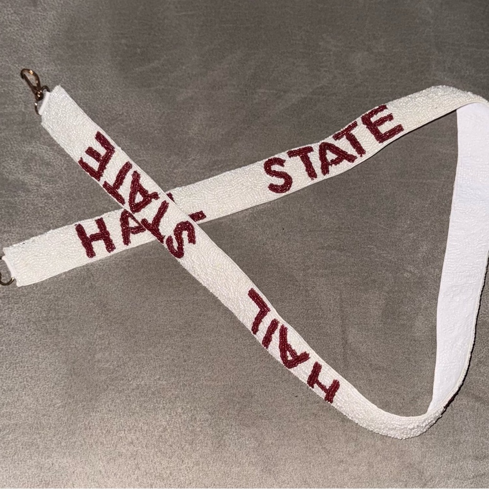 New Beaded Mississippi State University HAIL STATE purse bag strap